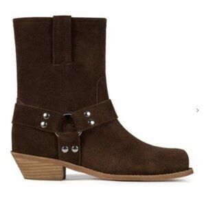NIB-Jeffrey Campbell-Waylon-Lo Western Square Toe Boot-Coffee Suede-9